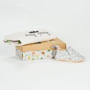 Easy Peasy - Chaussons Cuir Gris Petites Etoiles Nuit Plume 12/18 Mois