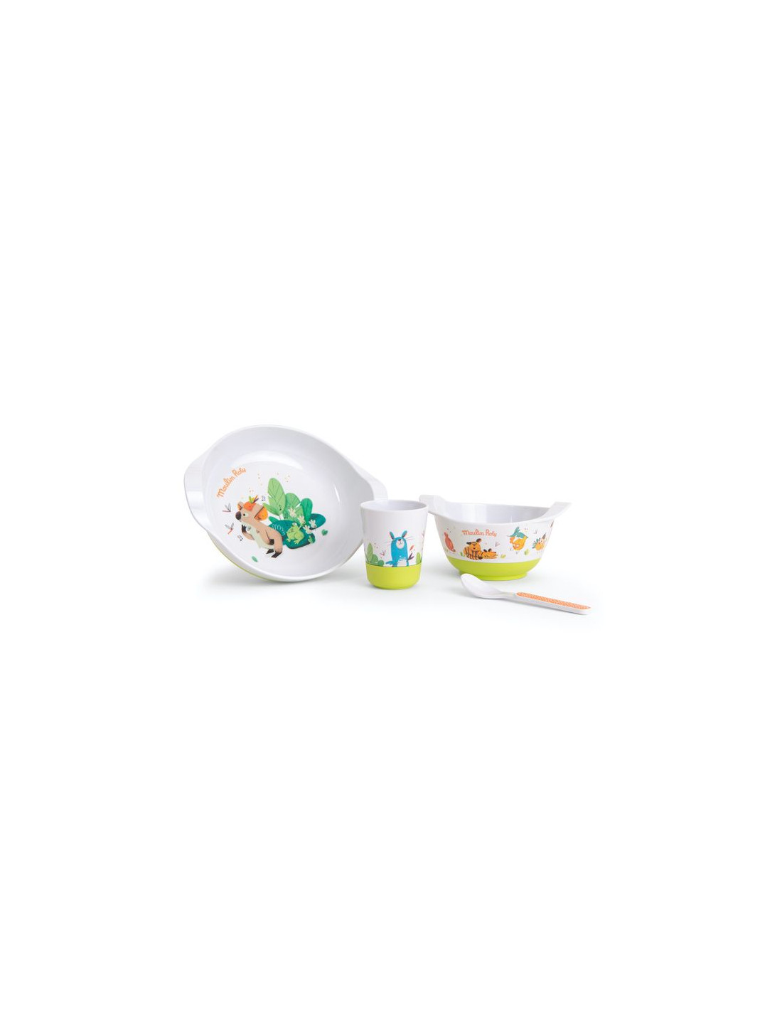 MR - Dans la Jungle - Coffret Repas 4 Pièces en Mélamine