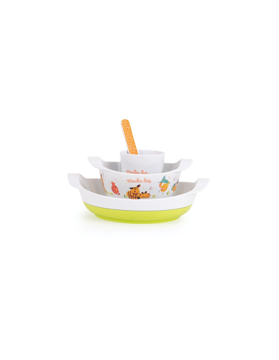 MR - Dans la Jungle - Coffret Repas 4 Pièces en Mélamine