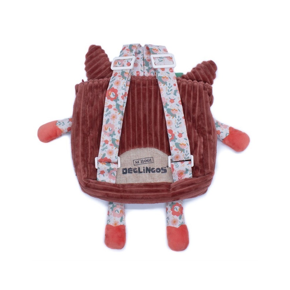 LES DÉGLINGOS Zaino Rolltop Melimelos La Biche – Unisex Bambini, Terracotta, Idrorepellente E Regolabile