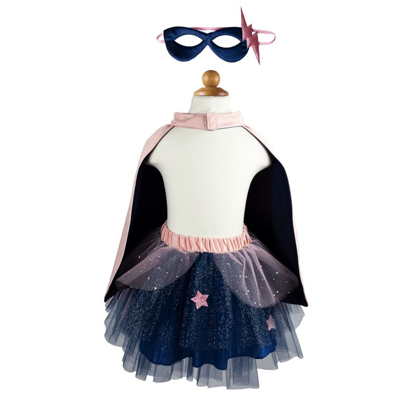 Set 3 pièces Super Girl Rose et Bleu 4/6 ans