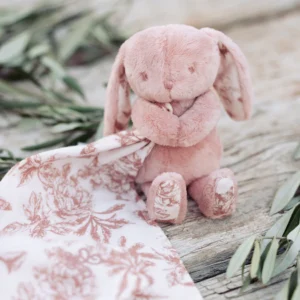 Tartine et Chocolat - Doudou Lapin Toile de Jouy Rose