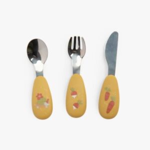 Coffret 3 Couverts en Silicone - Collection 3 Petits Lapins