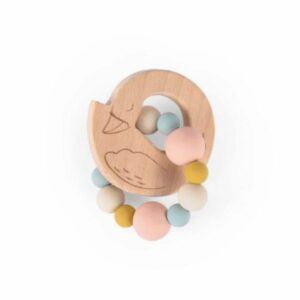 MR - Hochet de Dentition en Bois et Silicone Cygne