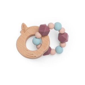 MR - Hochet de Dentition en Bois et Silicone Pomme