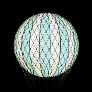 Montgolfière XL Suspension Lumineuse Bleu Ciel et Crème