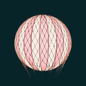 Montgolfière XL Suspension Lumineuse Rose et Crème