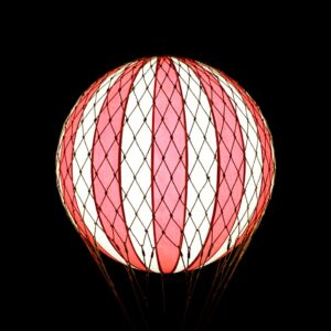 Montgolfière XL Suspension Lumineuse Rouge et Crème