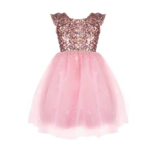 Robe de Princesse Etoiles Rose 3/4 ans