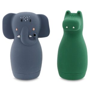 Trixie - Set 2 Jouets de Bain Aspergeurs - Monsieur Croco et Monsieur Eléphant