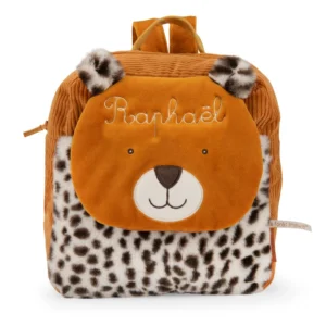 Bagagerie des Petits - Collection La Forêt Mawa - Sac à Dos Léopard Taïgo Brodé
