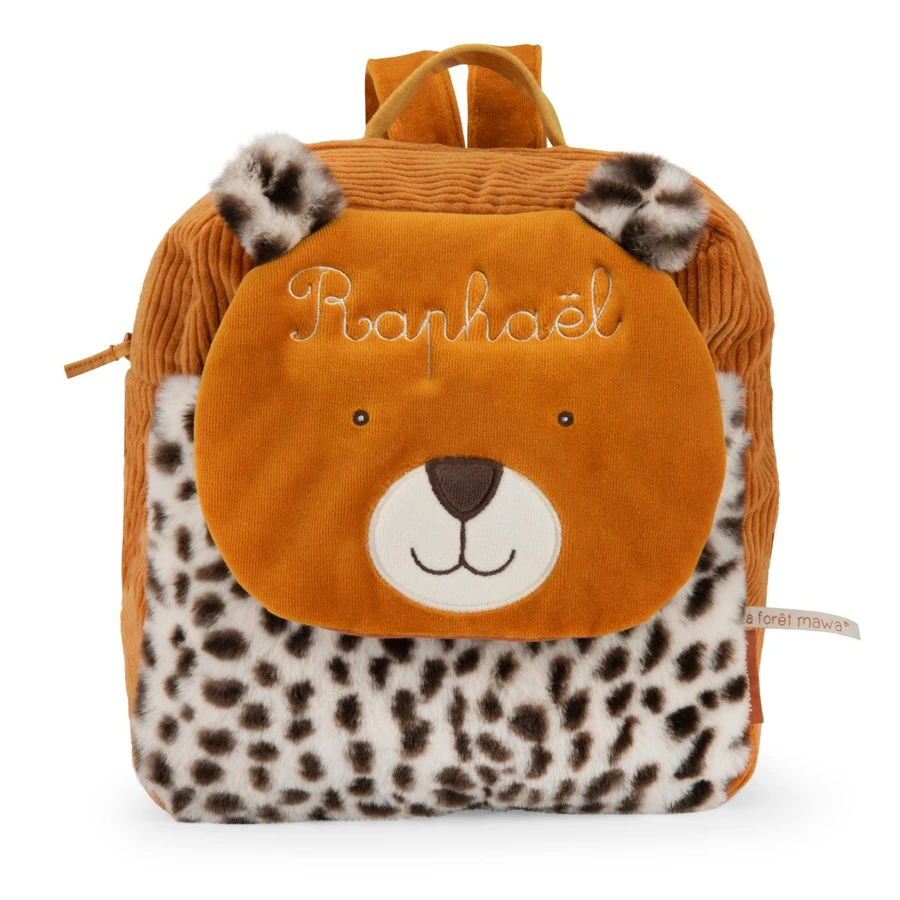 Bagagerie des Petits - Collection La Forêt Mawa - Sac à Dos Léopard Taïgo Brodé