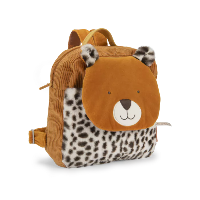 Bagagerie des Petits - Collection La Forêt Mawa - Sac à Dos Léopard Taïgo Brodé