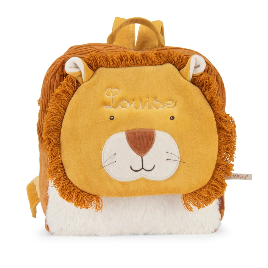 Bagagerie des Petits - Collection La Forêt Mawa - Sac à Dos Lion Mamba Brodé