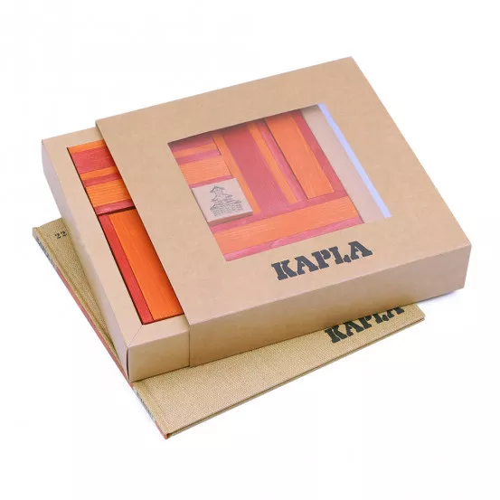 Kapla - Coffret 40 Planchettes + Livre - Rouge et Orange