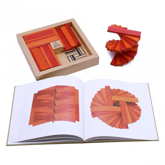 Kapla - Coffret 40 Planchettes + Livre - Rouge et Orange