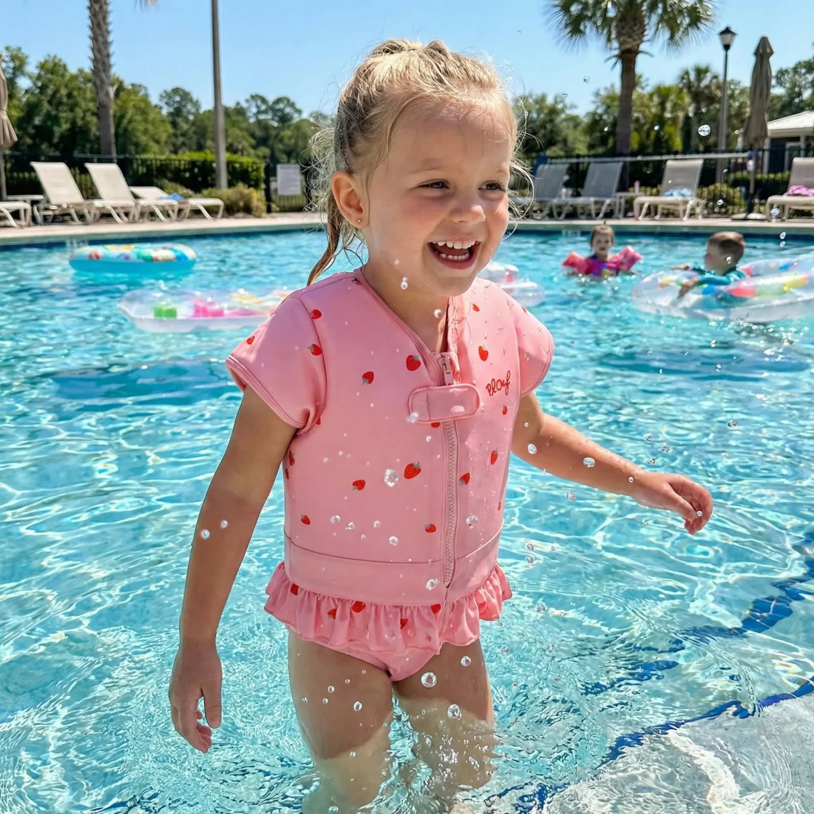 Swimming - Maillot de Bain Flottant Fraises 13/15 kg